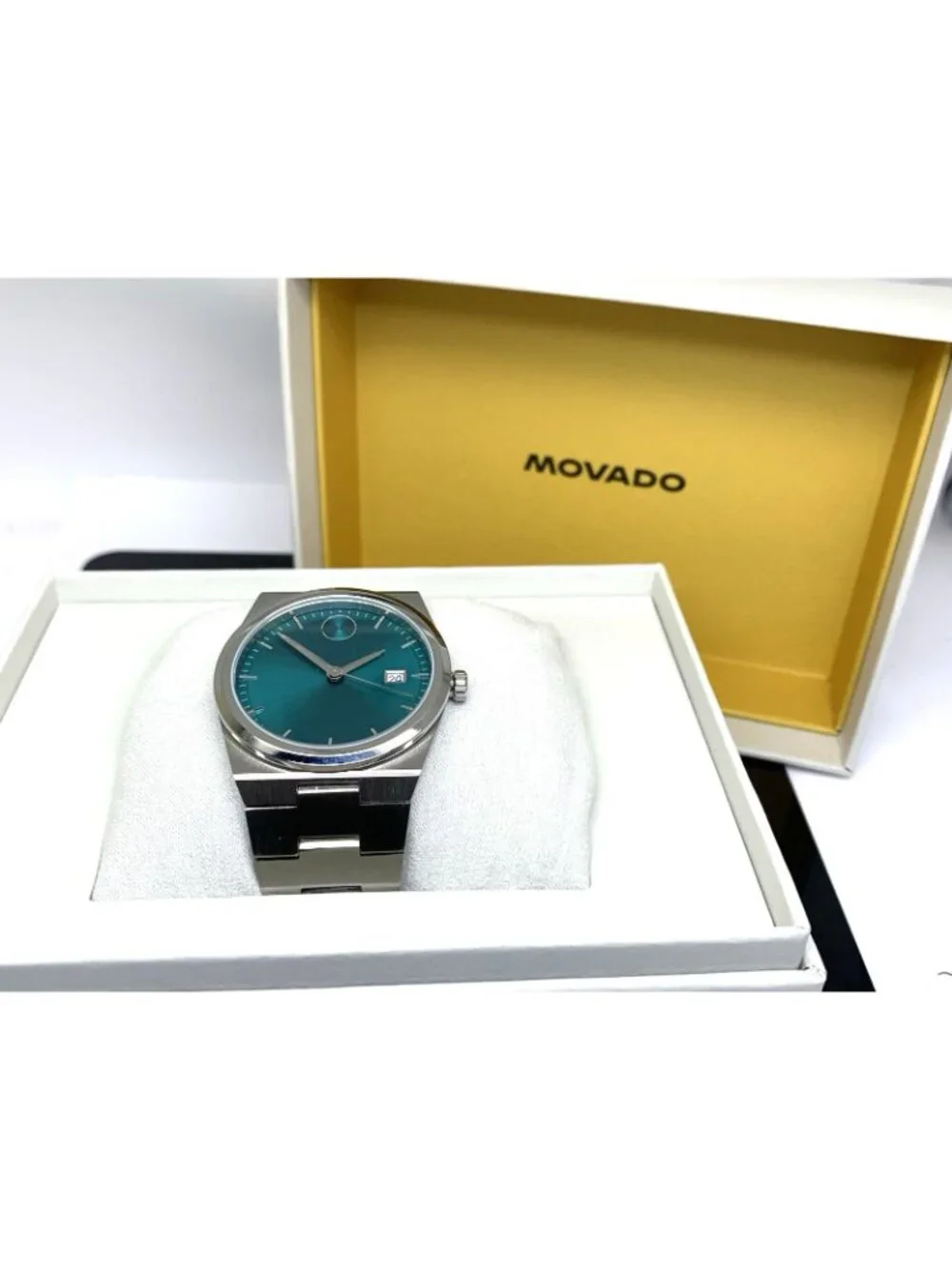 Movado Men's Watch 3601222 Bold Quest Swiss Quartz Green-Blue Silver Steel 40mm